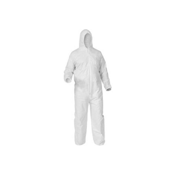 Keystone Safety KeyGuard Coverall, Elastic Wrists & Ankles, Attached Hood, Zipper Front, White, 3XL, 25/CS CVL-KG-HE-3XL - main